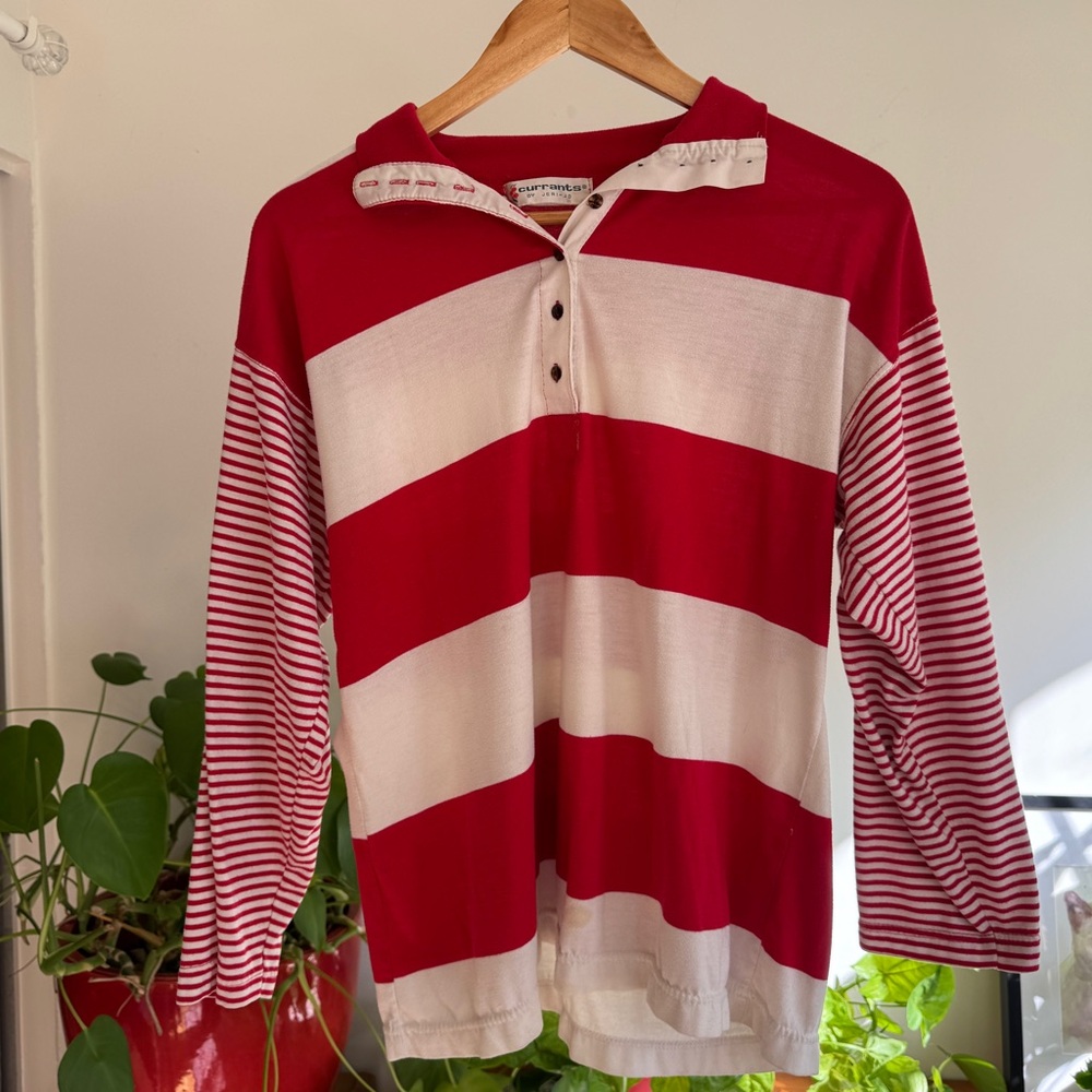 Vintage 80s striped Rugby Shirt